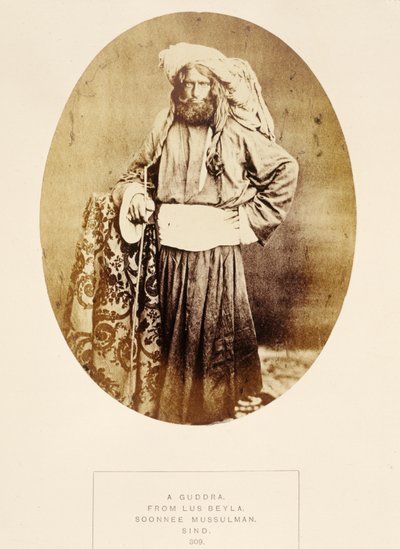 A Guddra, from Lus Beyla, Soonnee Mussulman, Sind, from The People of India, by J. Forbes Watson, published 1868 by English Photographer